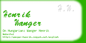 henrik wanger business card